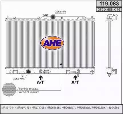 AHE 119.083 - Radiator, engine cooling car-mod.net