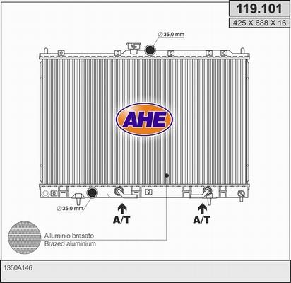 AHE 119.101 - Radiator, engine cooling car-mod.net