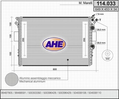 AHE 114.033 - Radiator, engine cooling car-mod.net