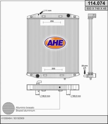 AHE 114.074 - Radiator, engine cooling car-mod.net