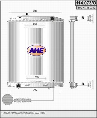 AHE 114.073/O - Radiator, engine cooling car-mod.net