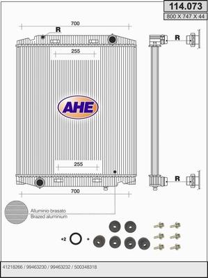 AHE 114.073 - Radiator, engine cooling car-mod.net