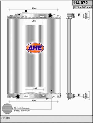 AHE 114.072 - Radiator, engine cooling car-mod.net