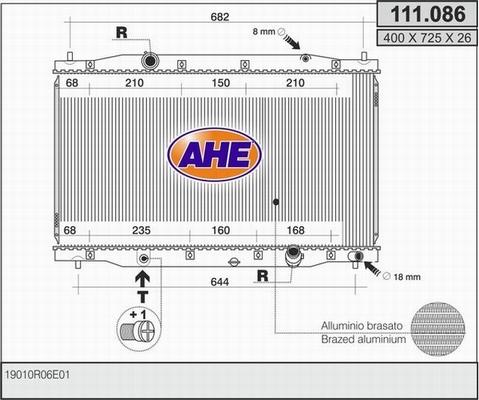 AHE 111.086 - Radiator, engine cooling car-mod.net