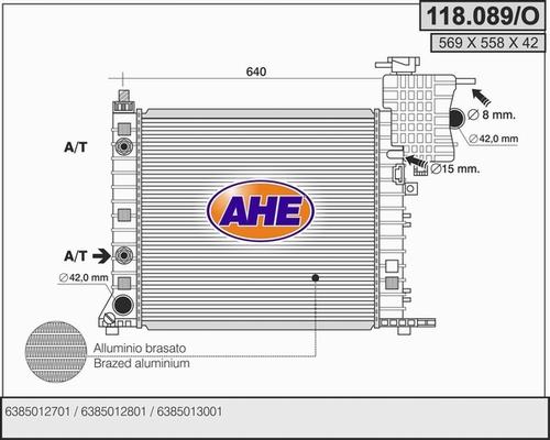 AHE 118.089/O - Radiator, engine cooling car-mod.net