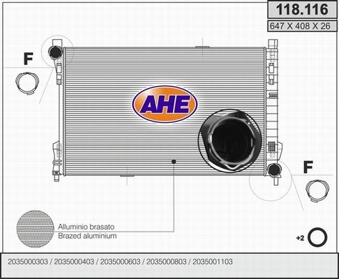AHE 118.116 - Radiator, engine cooling car-mod.net