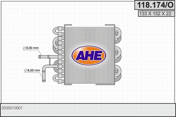 AHE 118.174/O - Radiator, engine cooling car-mod.net
