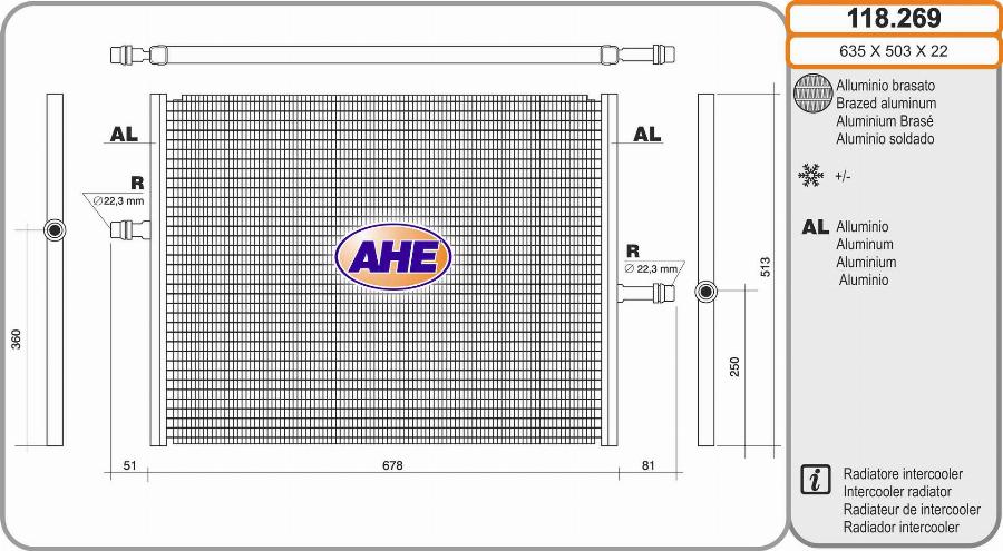 AHE 118.269 - Radiator, engine cooling car-mod.net