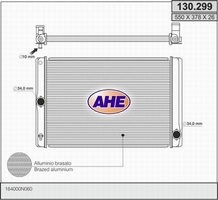 AHE 130.299 - Radiator, engine cooling car-mod.net