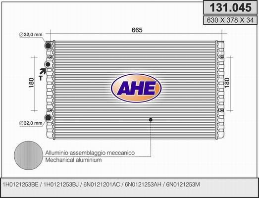 AHE 131.045 - Radiator, engine cooling car-mod.net