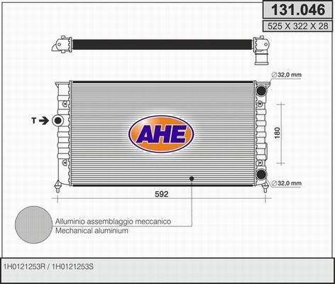 AHE 131.046 - Radiator, engine cooling car-mod.net