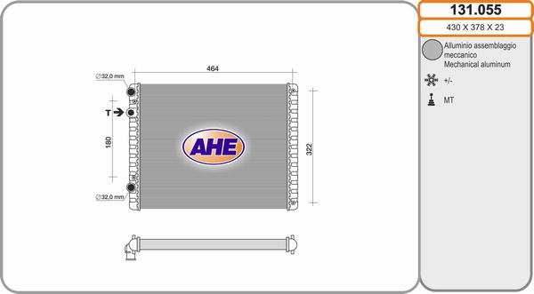 AHE 131.055 - Radiator, engine cooling car-mod.net
