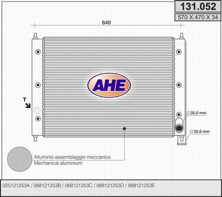 AHE 131.052 - Radiator, engine cooling car-mod.net