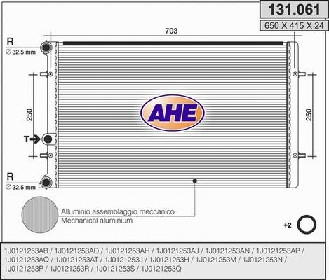 AHE 131.061 - Radiator, engine cooling car-mod.net