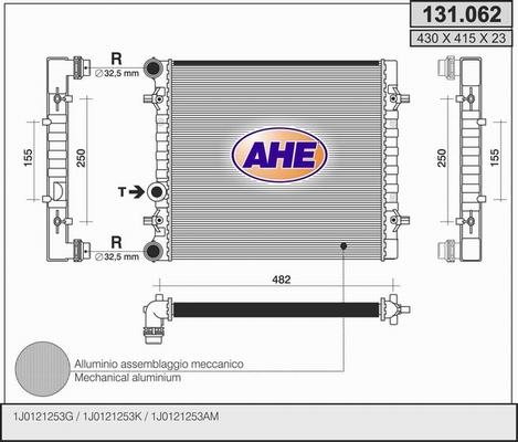 AHE 131.062 - Radiator, engine cooling car-mod.net