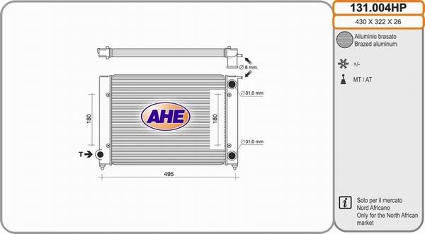 AHE 131.004HP - Radiator, engine cooling car-mod.net