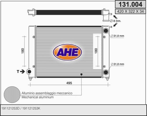 AHE 131.004 - Radiator, engine cooling car-mod.net