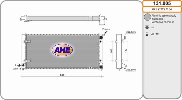 AHE 131.005 - Radiator, engine cooling car-mod.net