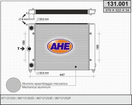 AHE 131.001 - Radiator, engine cooling car-mod.net