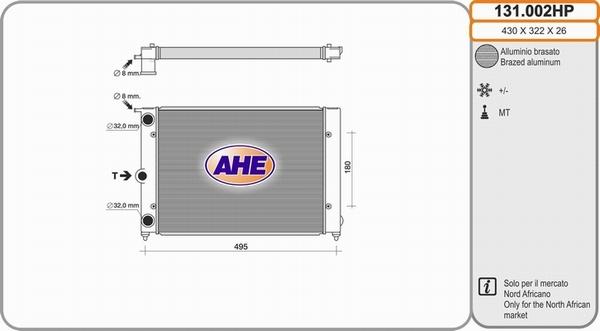 AHE 131.002HP - Radiator, engine cooling car-mod.net
