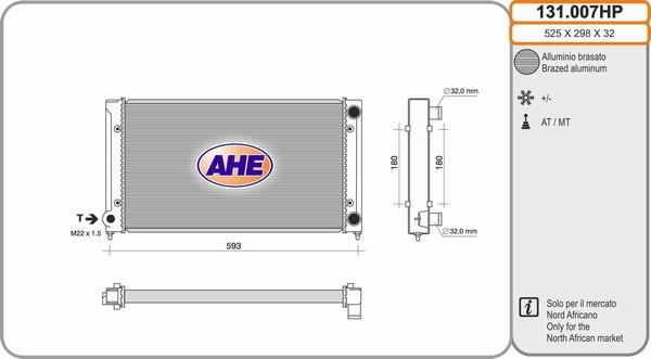 AHE 131.007HP - Radiator, engine cooling car-mod.net