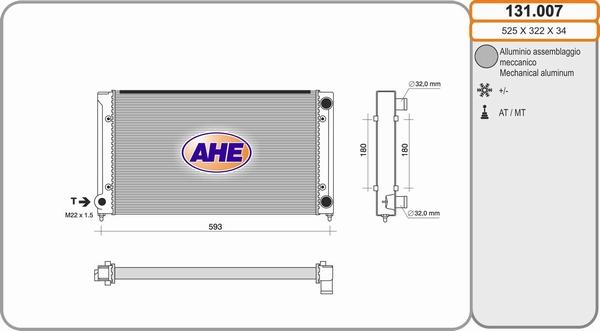 AHE 131.007 - Radiator, engine cooling car-mod.net