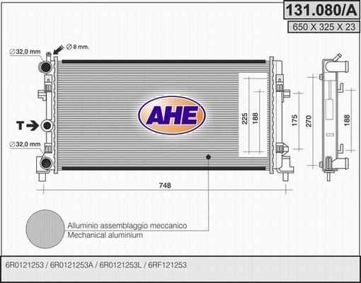AHE 131.080/A - Radiator, engine cooling car-mod.net
