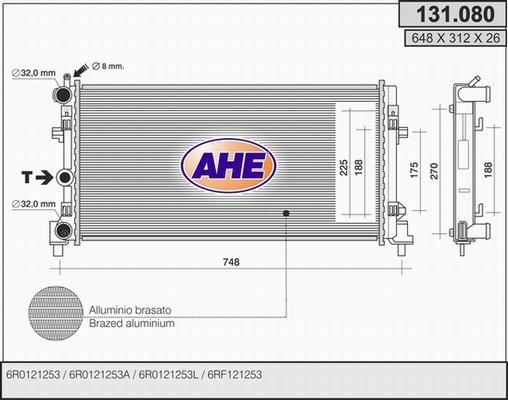 AHE 131.080 - Radiator, engine cooling car-mod.net