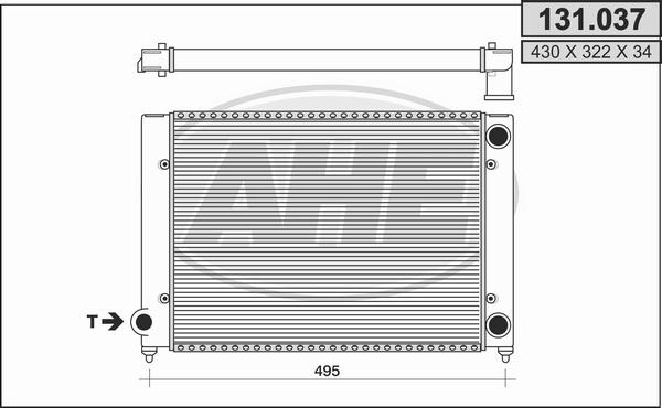 AHE 131.037 - Radiator, engine cooling car-mod.net