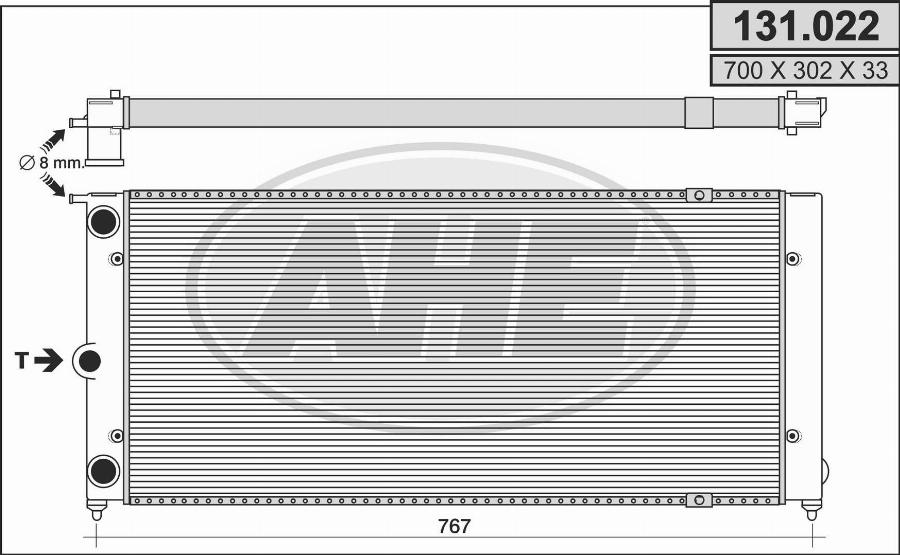 AHE 131.022 - Radiator, engine cooling car-mod.net