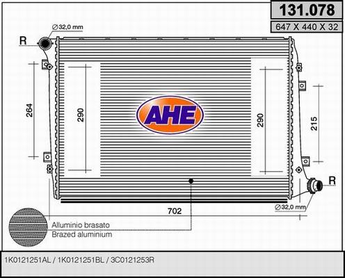 AHE 131.078 - Radiator, engine cooling car-mod.net