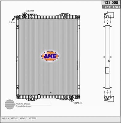 AHE 133.005 - Radiator, engine cooling car-mod.net