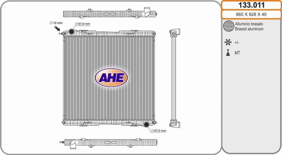 AHE 133.011 - Radiator, engine cooling car-mod.net