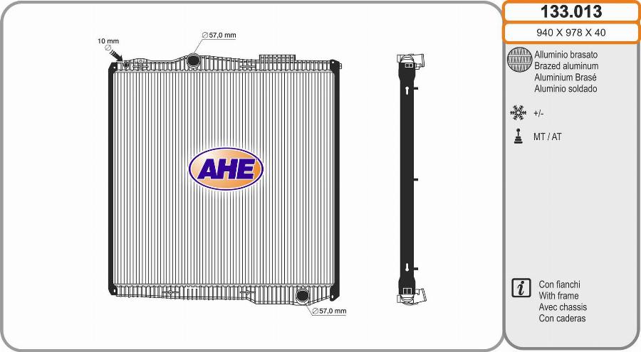 AHE 133.013 - Radiator, engine cooling car-mod.net