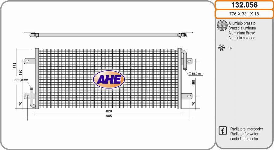 AHE 132.056 - Radiator, engine cooling car-mod.net