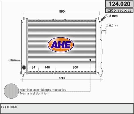 AHE 124.020 - Radiator, engine cooling car-mod.net