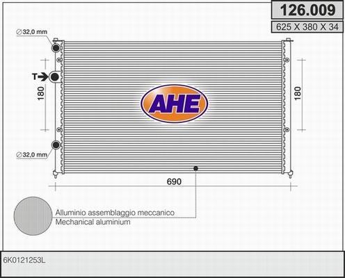 AHE 126.009 - Radiator, engine cooling car-mod.net