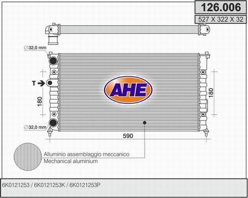 AHE 126.006 - Radiator, engine cooling car-mod.net
