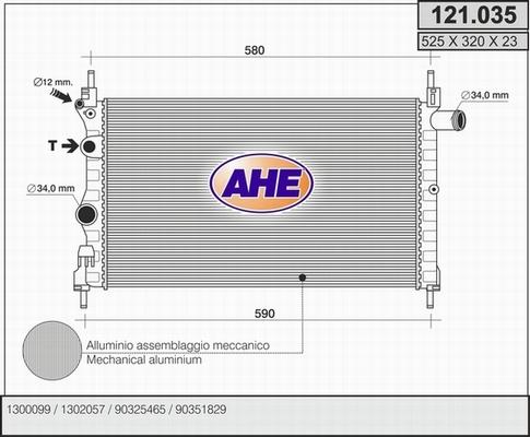 AHE 121.035 - Radiator, engine cooling car-mod.net