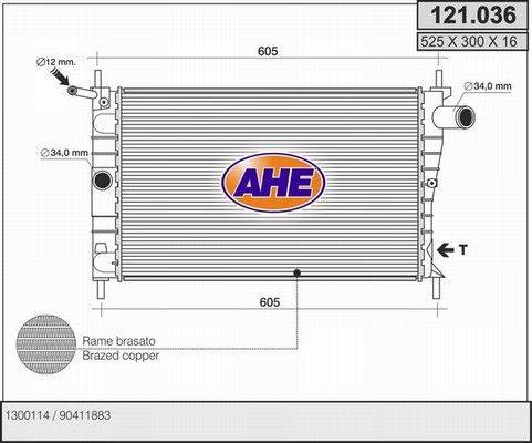 AHE 121.036 - Radiator, engine cooling car-mod.net