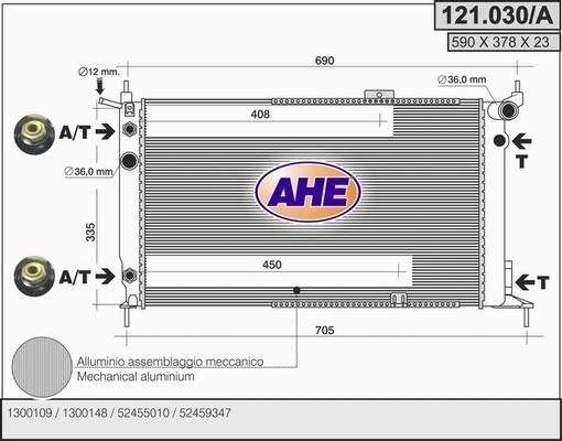 AHE 121.030/A - Radiator, engine cooling car-mod.net