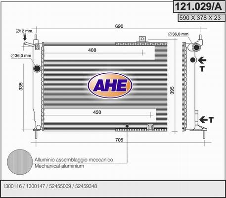 AHE 121.029/A - Radiator, engine cooling car-mod.net