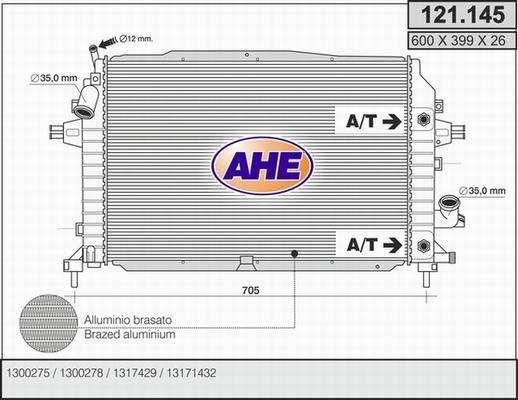 AHE 121.145 - Radiator, engine cooling car-mod.net