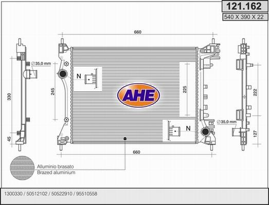 AHE 121.162 - Radiator, engine cooling car-mod.net