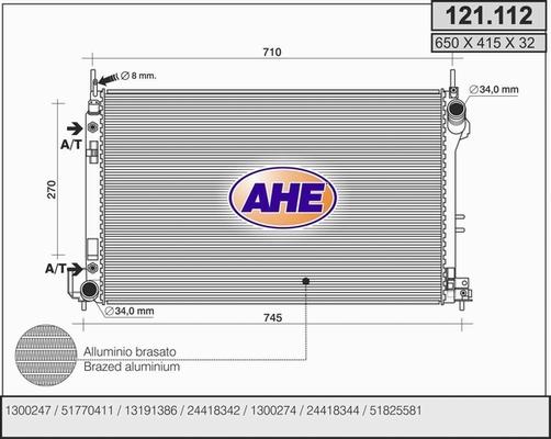 AHE 121.112 - Radiator, engine cooling car-mod.net