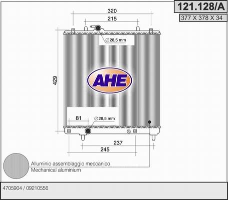 AHE 121.128/A - Radiator, engine cooling car-mod.net