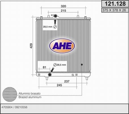 AHE 121.128 - Radiator, engine cooling car-mod.net
