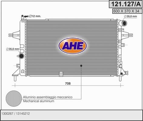 AHE 121.127/A - Radiator, engine cooling car-mod.net