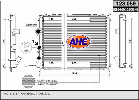 AHE 123.059 - Radiator, engine cooling car-mod.net