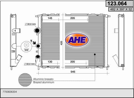 AHE 123.064 - Radiator, engine cooling car-mod.net